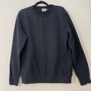 Flint And Tinder Men Medium Sweatshirt Navy Blue Crewneck Pullover Cotton